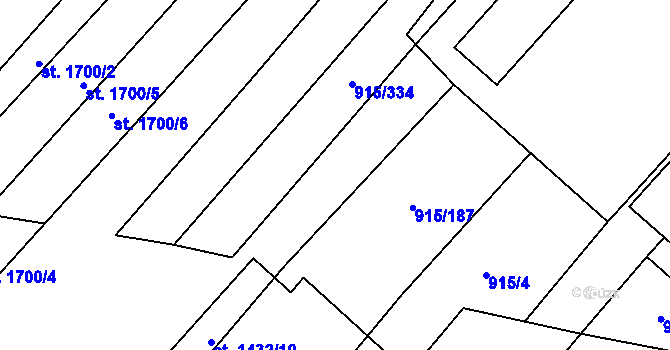 Parcela st. 915/276 v KÚ Velké Bílovice, Katastrální mapa