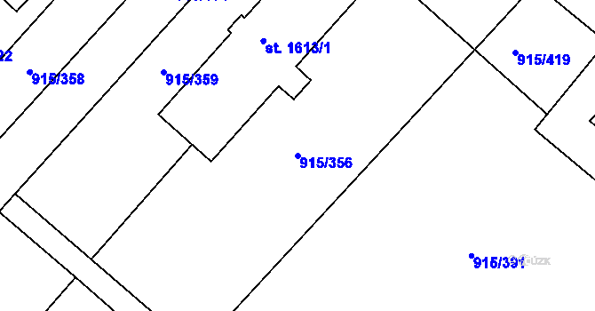 Parcela st. 915/356 v KÚ Velké Bílovice, Katastrální mapa