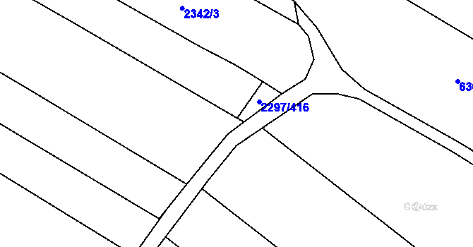 Parcela st. 2297/447 v KÚ Velké Bílovice, Katastrální mapa
