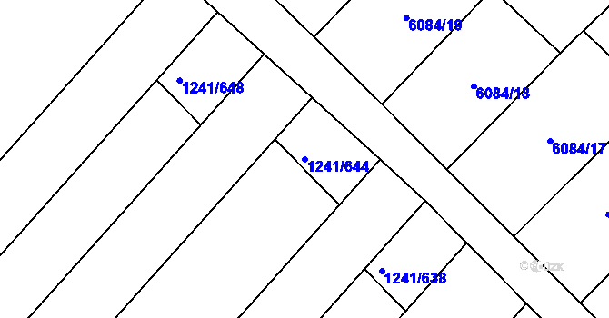 Parcela st. 1241/644 v KÚ Velké Bílovice, Katastrální mapa