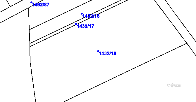 Parcela st. 1432/18 v KÚ Velké Bílovice, Katastrální mapa