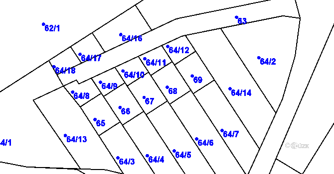 Parcela st. 68 v KÚ Velké Březno, Katastrální mapa