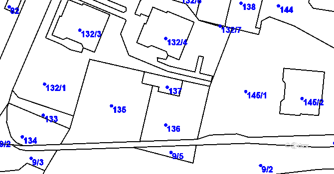 Parcela st. 137 v KÚ Velké Březno, Katastrální mapa