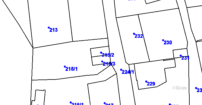 Parcela st. 215/2 v KÚ Velké Březno, Katastrální mapa