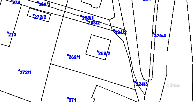Parcela st. 269/2 v KÚ Velké Březno, Katastrální mapa
