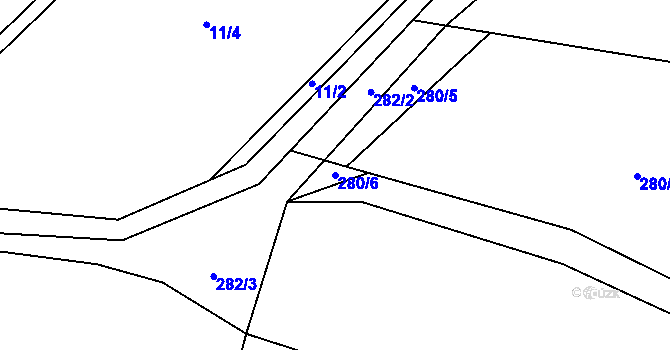 Parcela st. 280/6 v KÚ Velké Březno, Katastrální mapa
