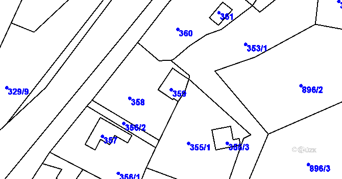 Parcela st. 359 v KÚ Velké Březno, Katastrální mapa