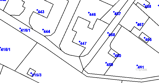 Parcela st. 447 v KÚ Velké Březno, Katastrální mapa