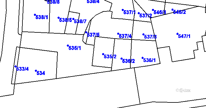 Parcela st. 535/2 v KÚ Velké Březno, Katastrální mapa