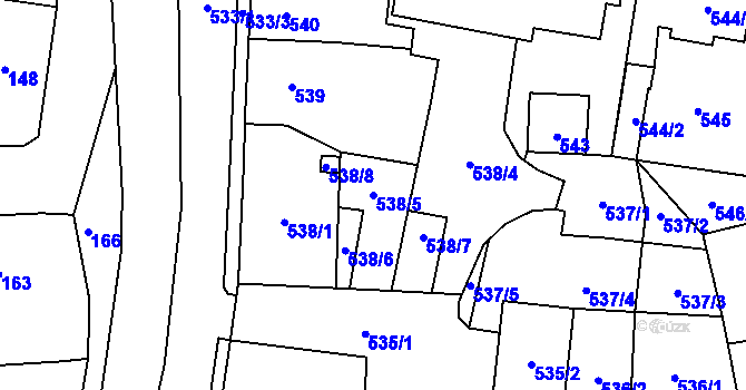 Parcela st. 538/5 v KÚ Velké Březno, Katastrální mapa