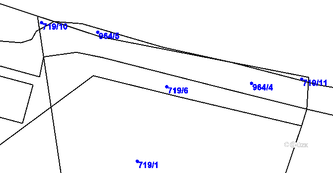 Parcela st. 719/6 v KÚ Velké Březno, Katastrální mapa