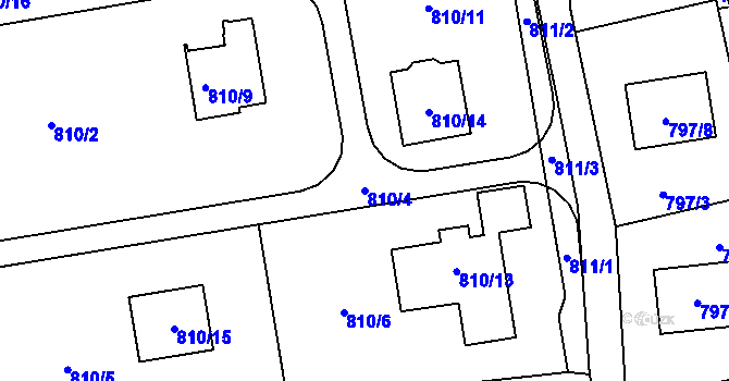 Parcela st. 810/4 v KÚ Velké Březno, Katastrální mapa