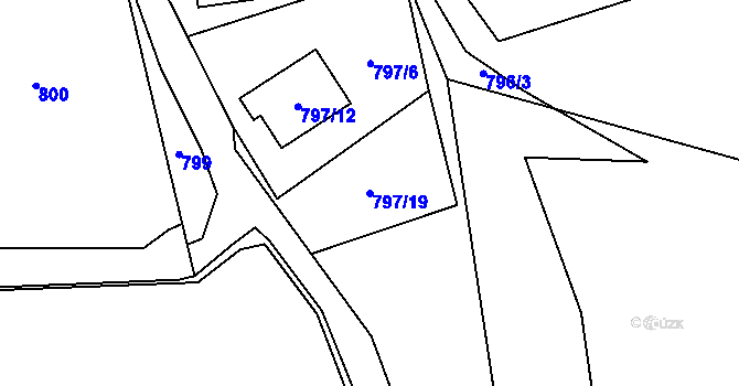 Parcela st. 797/19 v KÚ Velké Březno, Katastrální mapa
