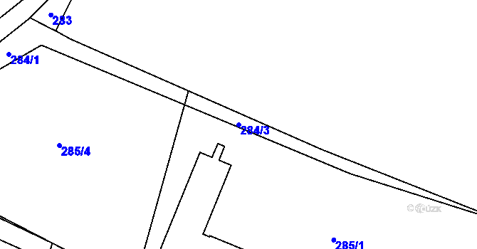 Parcela st. 284/3 v KÚ Velké Březno, Katastrální mapa