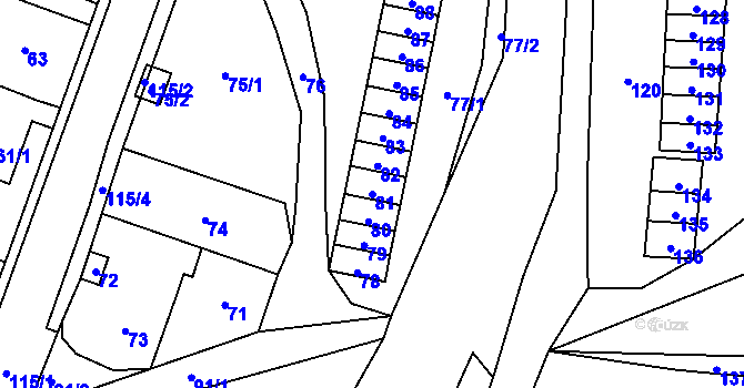 Parcela st. 81 v KÚ Vítov u Velkého Března, Katastrální mapa