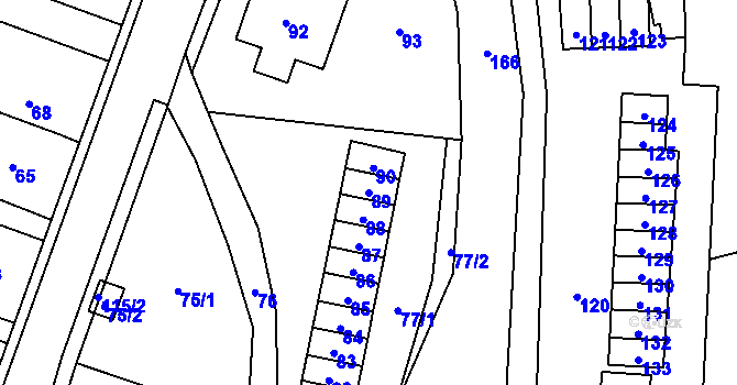 Parcela st. 89 v KÚ Vítov u Velkého Března, Katastrální mapa