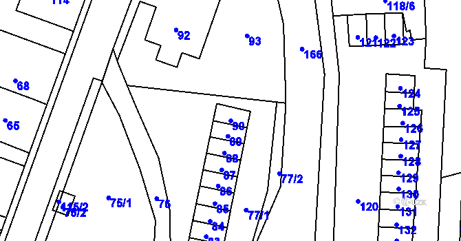 Parcela st. 90 v KÚ Vítov u Velkého Března, Katastrální mapa