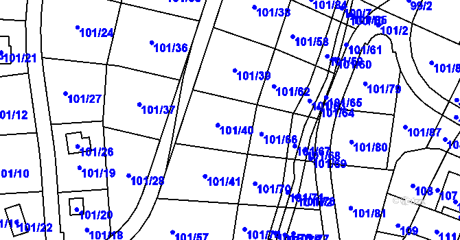Parcela st. 101/4 v KÚ Vítov u Velkého Března, Katastrální mapa