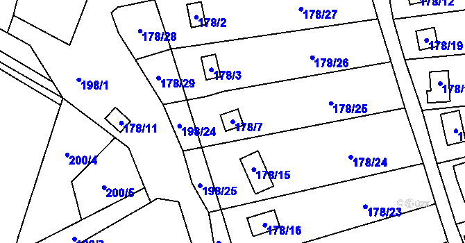 Parcela st. 178/7 v KÚ Vítov u Velkého Března, Katastrální mapa