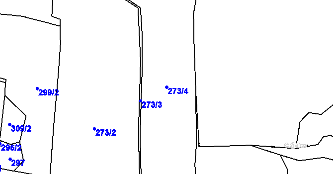 Parcela st. 273/4 v KÚ Vítov u Velkého Března, Katastrální mapa