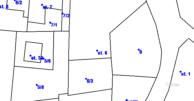 Parcela st. 6 v KÚ Jadruž, Katastrální mapa