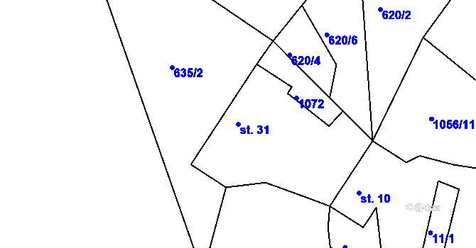 Parcela st. 31 v KÚ Jadruž, Katastrální mapa