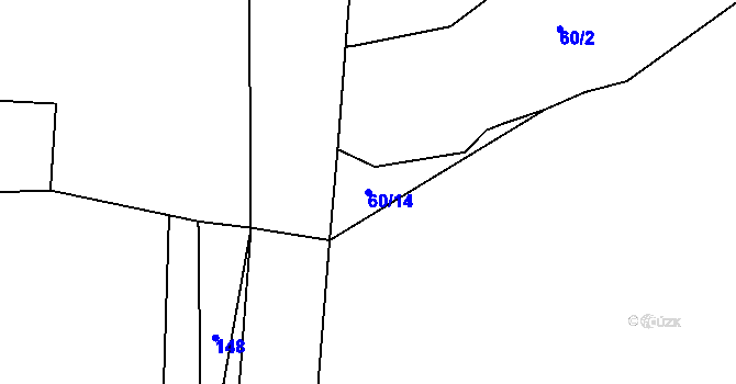 Parcela st. 60/14 v KÚ Velké Dvorce, Katastrální mapa