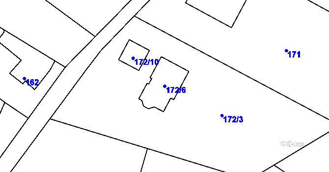 Parcela st. 172/6 v KÚ Bohdalovice, Katastrální mapa