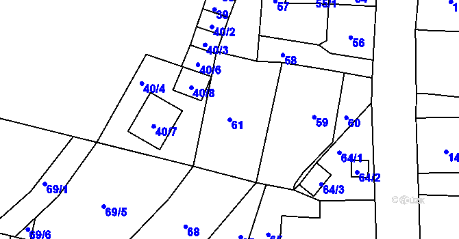 Parcela st. 61 v KÚ Velké Hamry, Katastrální mapa