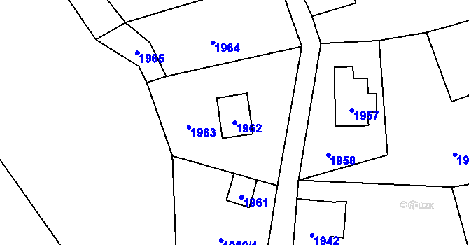 Parcela st. 1962 v KÚ Velké Hamry, Katastrální mapa