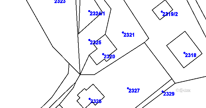 Parcela st. 2320 v KÚ Velké Hamry, Katastrální mapa
