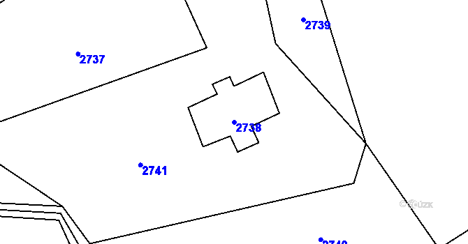 Parcela st. 2738 v KÚ Velké Hamry, Katastrální mapa