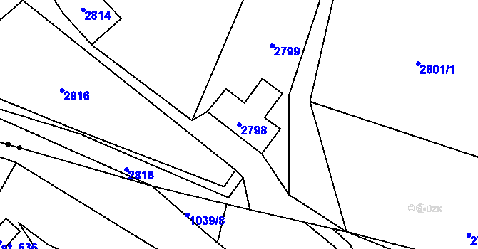 Parcela st. 2798 v KÚ Velké Hamry, Katastrální mapa