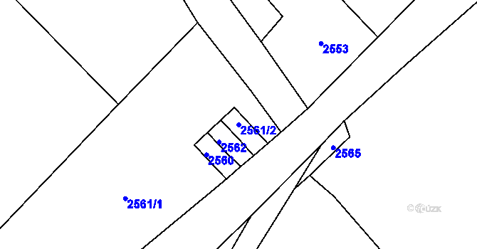 Parcela st. 2561/2 v KÚ Velké Hamry, Katastrální mapa