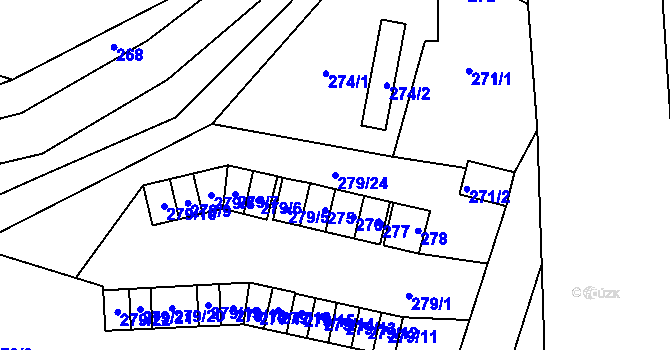 Parcela st. 279/24 v KÚ Velké Hamry, Katastrální mapa