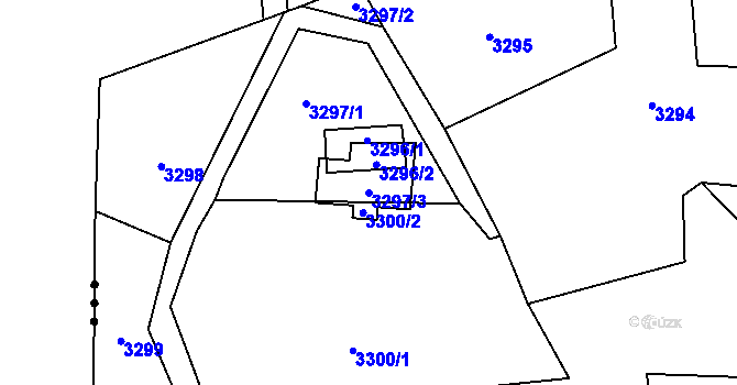 Parcela st. 3297/3 v KÚ Velké Hamry, Katastrální mapa