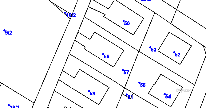 Parcela st. 56 v KÚ Velké Heraltice, Katastrální mapa