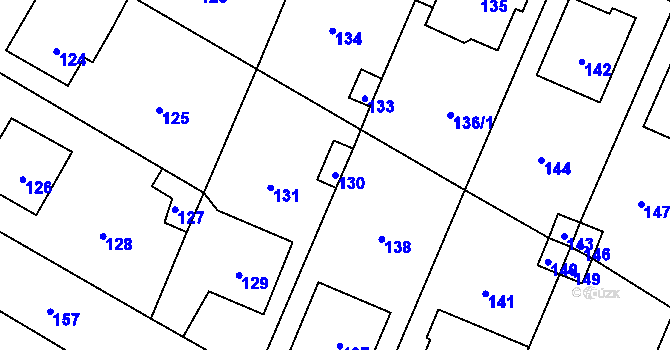 Parcela st. 130 v KÚ Velké Heraltice, Katastrální mapa