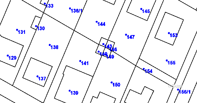 Parcela st. 140 v KÚ Velké Heraltice, Katastrální mapa