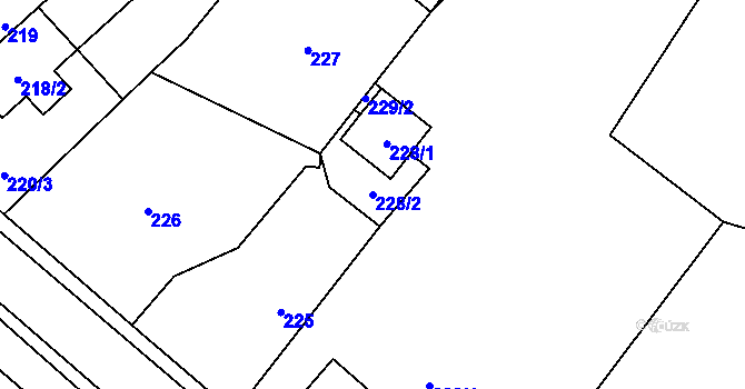 Parcela st. 228/2 v KÚ Velké Heraltice, Katastrální mapa