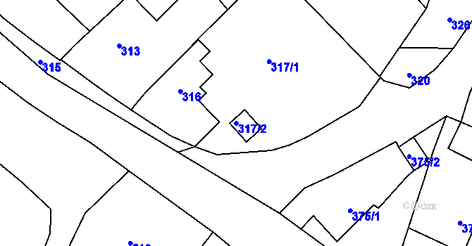 Parcela st. 317/2 v KÚ Velké Heraltice, Katastrální mapa