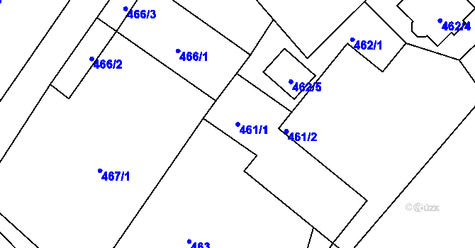 Parcela st. 461/1 v KÚ Velké Heraltice, Katastrální mapa