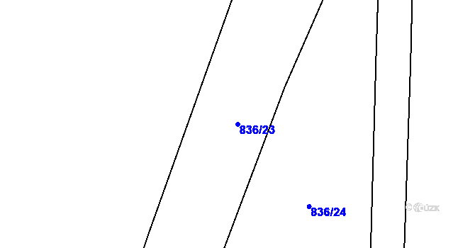 Parcela st. 836/23 v KÚ Velké Heraltice, Katastrální mapa