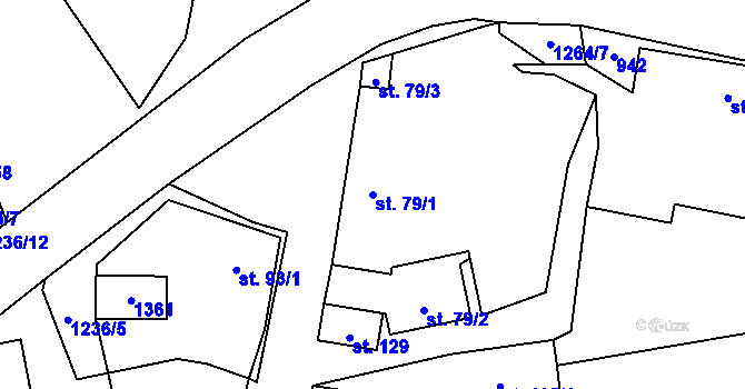 Parcela st. 79/1 v KÚ Velké Heřmanice, Katastrální mapa