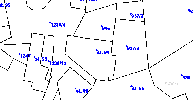 Parcela st. 94 v KÚ Velké Heřmanice, Katastrální mapa