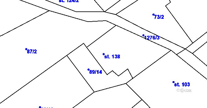 Parcela st. 138 v KÚ Velké Heřmanice, Katastrální mapa