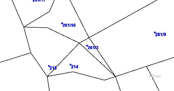 Parcela st. 261/3 v KÚ Velké Heřmanice, Katastrální mapa