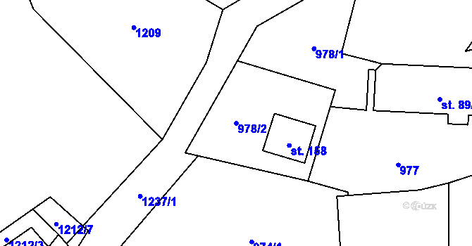 Parcela st. 978/2 v KÚ Velké Heřmanice, Katastrální mapa