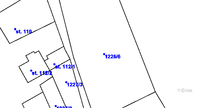 Parcela st. 1226/6 v KÚ Velké Heřmanice, Katastrální mapa
