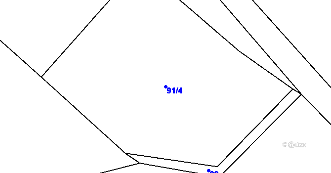Parcela st. 91/4 v KÚ Velké Heřmanice, Katastrální mapa